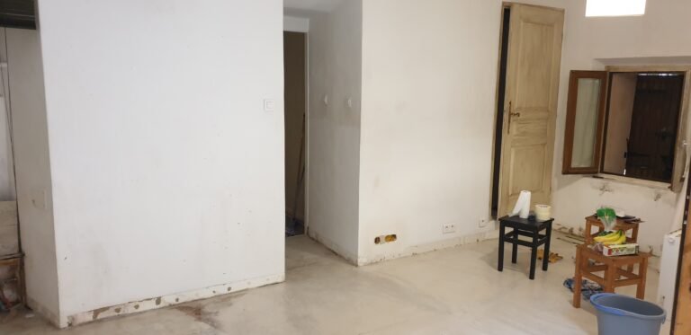 photo avant rénovation complète cuisine et pièce à vivre